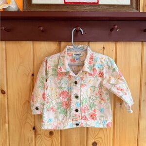 OshKosh B'gosh Kids Floral Jean Jacket - Pink and Green